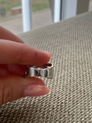 Anillo plateado de acero inoxidable