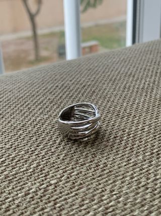 Anillo plateado de acero inoxidable