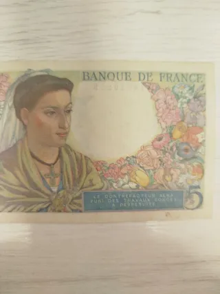 Billete 5 Francos 1945