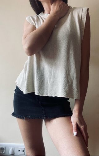 Blusa Zara punto S crema