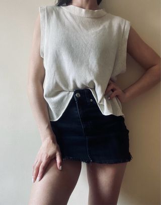 Blusa Zara punto S crema