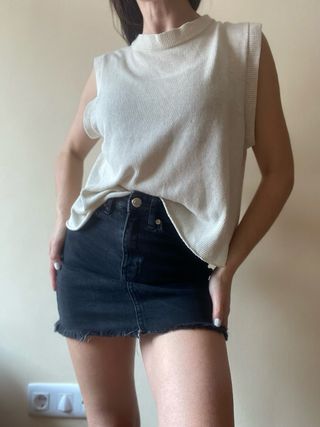 Blusa Zara punto S crema