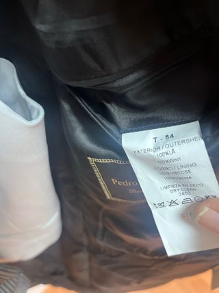 Pedro del Hierro Chaqué Talla 54 Negro