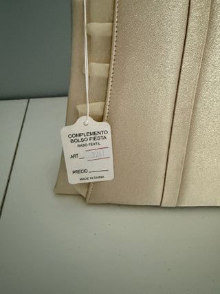 NUEVO Bolso de fiesta beige/dorado