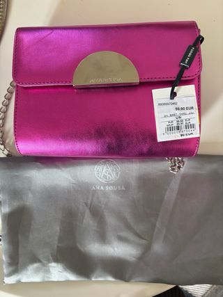 Carteira Ana Sousa Rosa Neon Nova Com Etiqueta