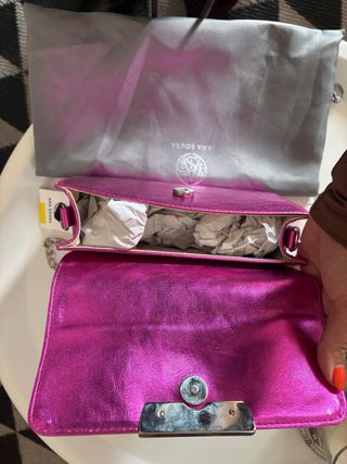 Carteira Ana Sousa Rosa Neon Nova Com Etiqueta