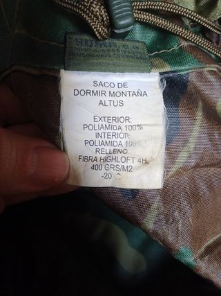 Saco de dormir Altus Ejército Español