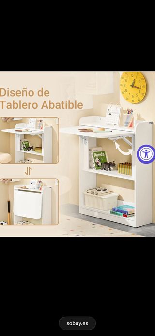 Escritorio plegable blanco sin usar