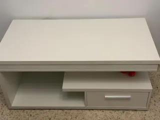 Mesa baja blanca extensible con cajón