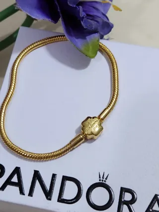 Pulsera Pandora Cadena Serpiente Cierre Rosa