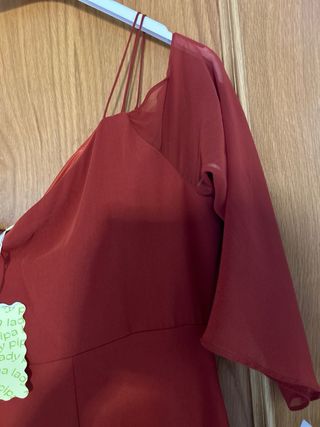 Vestido fiesta Granate asimétrico