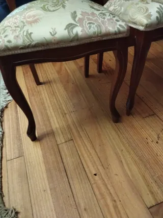 Juego de 2 Sillas de Comedor Madera y Tela