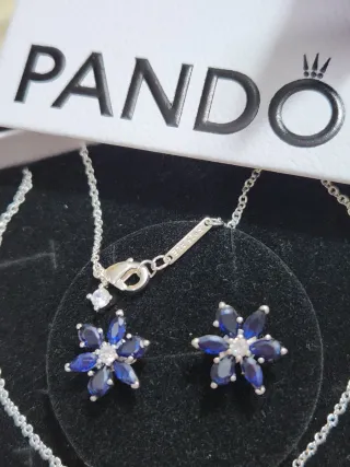 Conjunto Pandora Herbario Azul Brillante