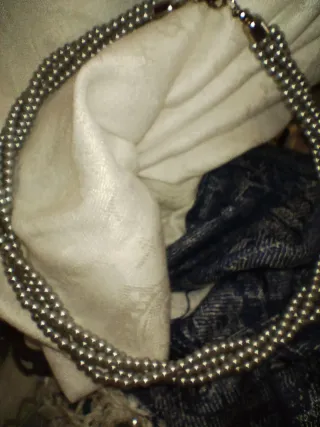 Collana Torchon Perle Vetro Grey