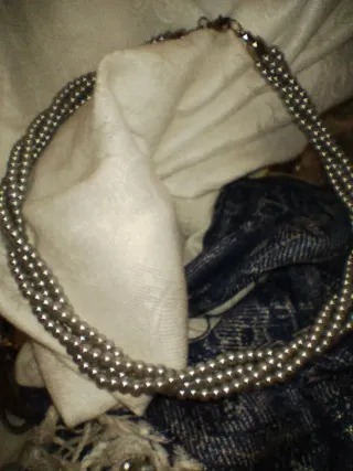 Collana Torchon Perle Vetro Grey