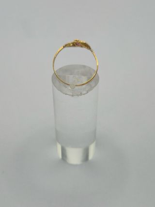 Anillo Oro 18k Piedra Marquesa lila