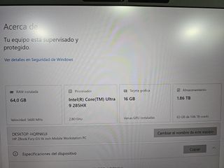 HP ZBook Fury G1i 16 Ultra 9 (Nuevo)