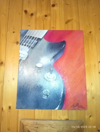 Cuadro Guitarra Eléctrica Negro y Rojo