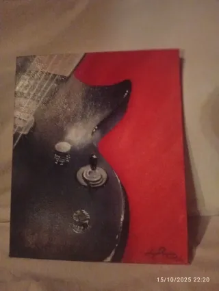 Cuadro Guitarra Eléctrica Negro y Rojo