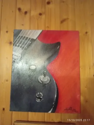 Cuadro Guitarra Eléctrica Negro y Rojo