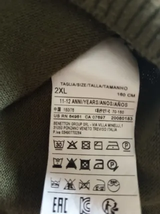 Jersey fino Benetton verde oliva
