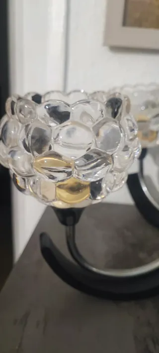 Lámpara de techo negra y cristal