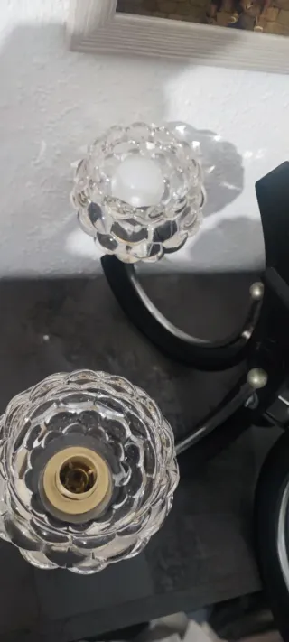 Lámpara de techo negra y cristal