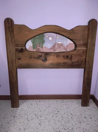 Cabecero madera para cama de 90.