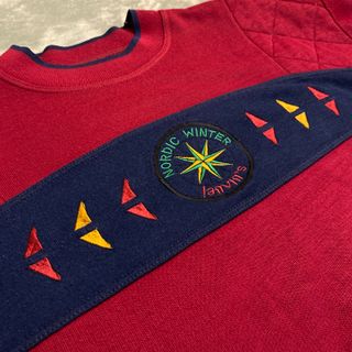 Sudadera Nordic Winter Roja y Azul