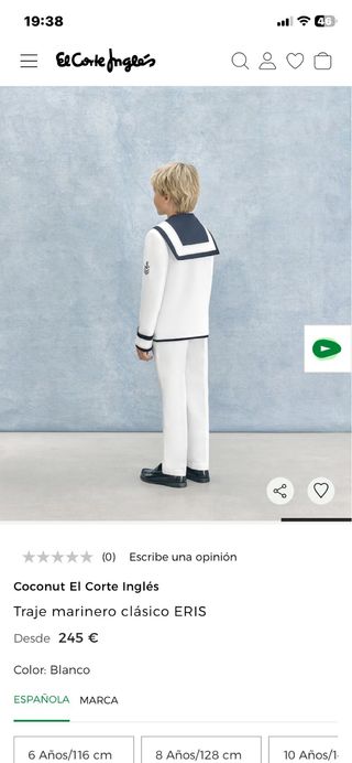 Traje comunión niño Coconut El Corte Inglés T.10
