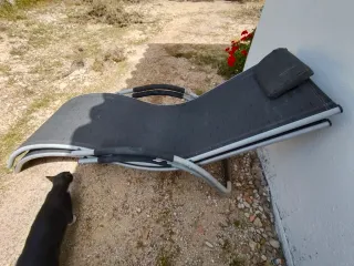 Tumbona de tela y metal Outsunny ColorNegro Materi