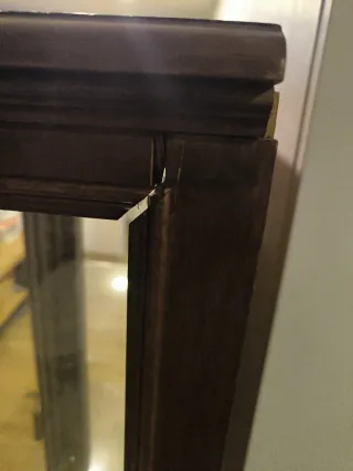 Vitrina vintage madera y cristal