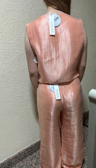 Pantalón Palazzo Estoril Lady Pipa Rosa Palo