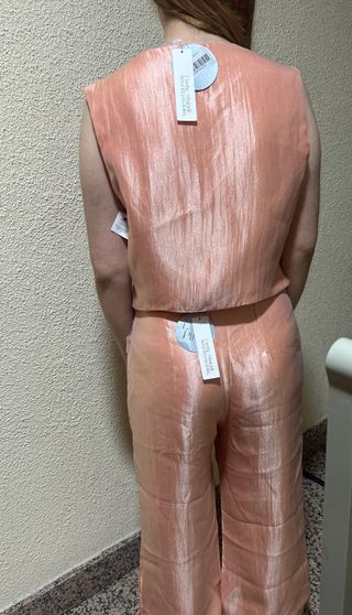 Pantalón Palazzo Estoril Lady Pipa Rosa Palo