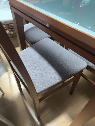 Mesa comedor extensible con 7 sillas