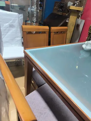 Mesa comedor extensible con 7 sillas