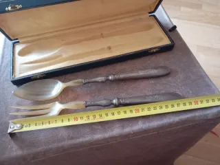 Juego cubiertos antiguos con caja