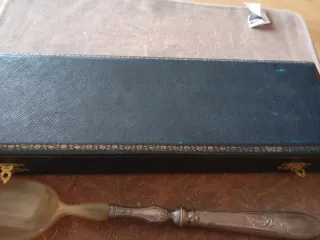 Juego cubiertos antiguos con caja