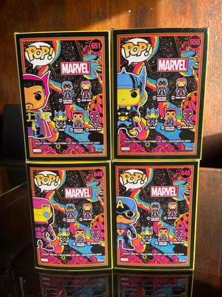 Pack 4 Funko Pop Marvel Blacklight
