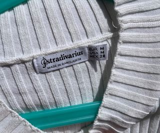 Top blanco manga larga - Talla M