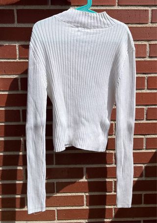 Top blanco manga larga - Talla M