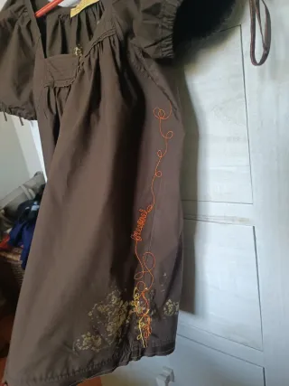 Blusa marrón Freesoul talla M 100% algodón