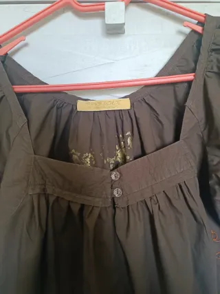 Blusa marrón Freesoul talla M 100% algodón