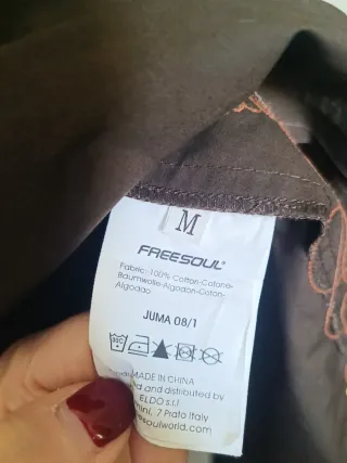 Blusa marrón Freesoul talla M 100% algodón