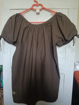 Blusa marrón Freesoul talla M 100% algodón