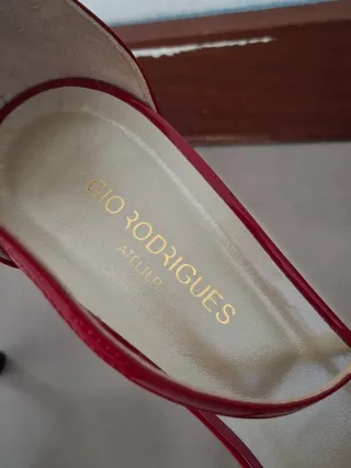 Sandálias Salto Alto Vermelhas Laço Tam 39