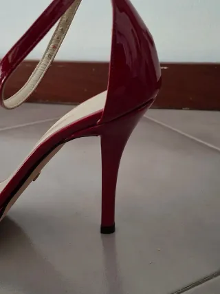 Sandálias Salto Alto Vermelhas Laço Tam 39