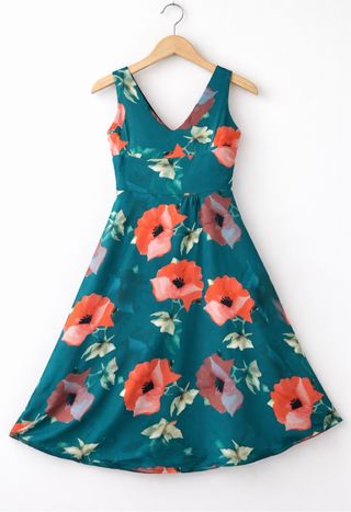 Vestido vintage corte A floral