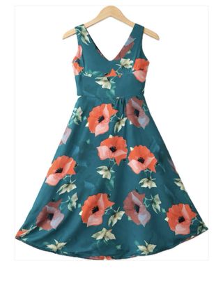 Vestido vintage corte A floral