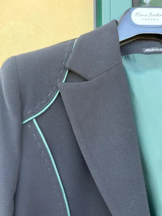 Tailleur Giacca e Gonna Nero/Teal